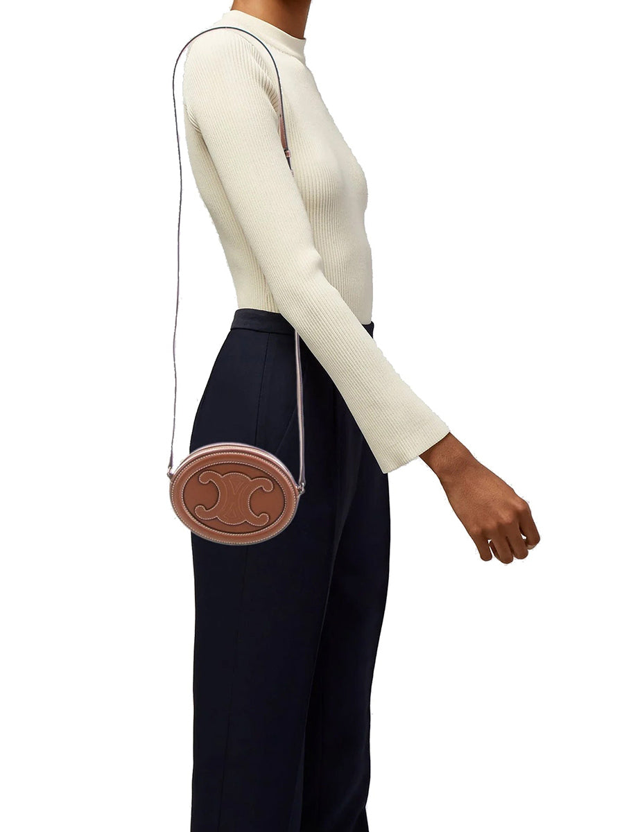 Oval Triomphe Leather Crossbody