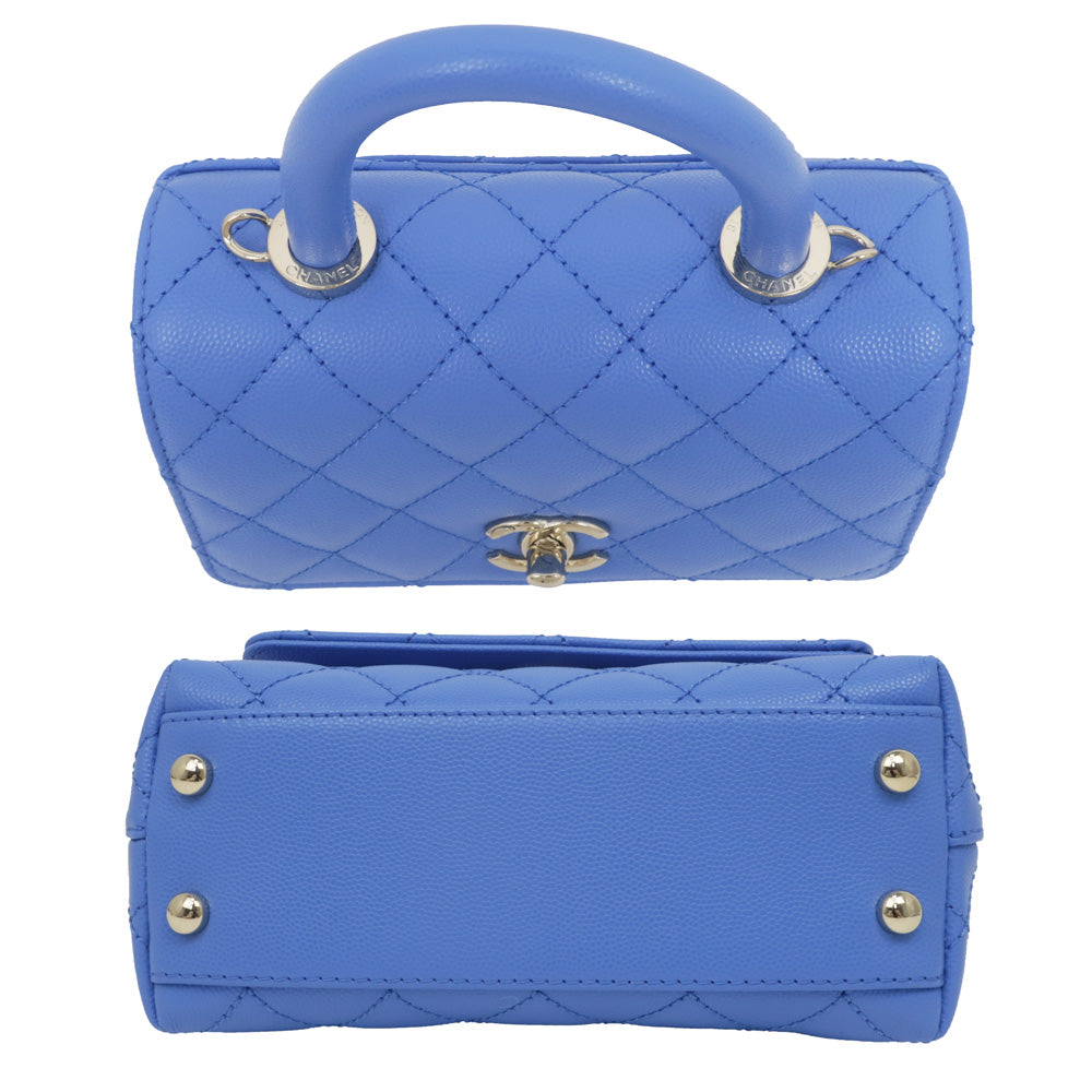Chanel Coco Handle XXS Green S Handbag Blue Sheldon GD Gware AS2215