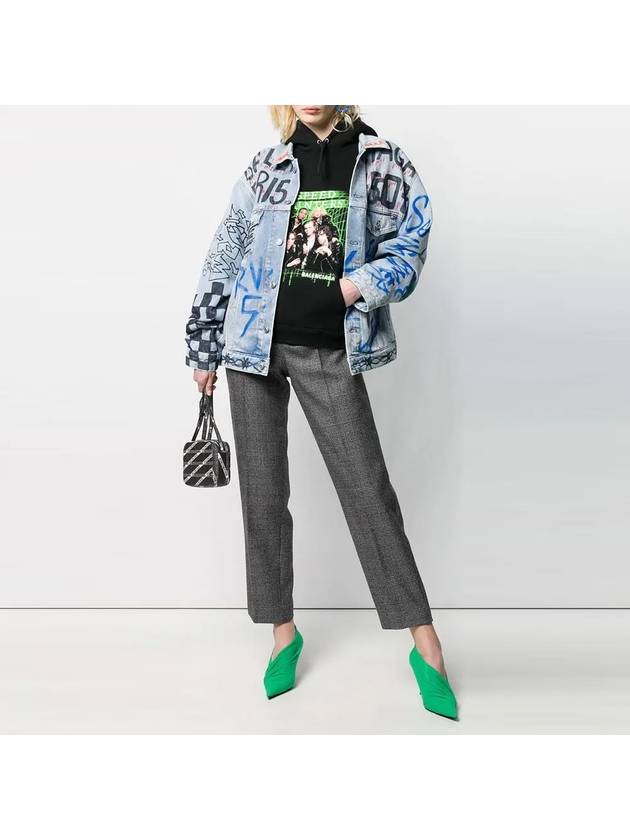 Luxury Balenciaga Speed Hunter Print Hoodie Black
