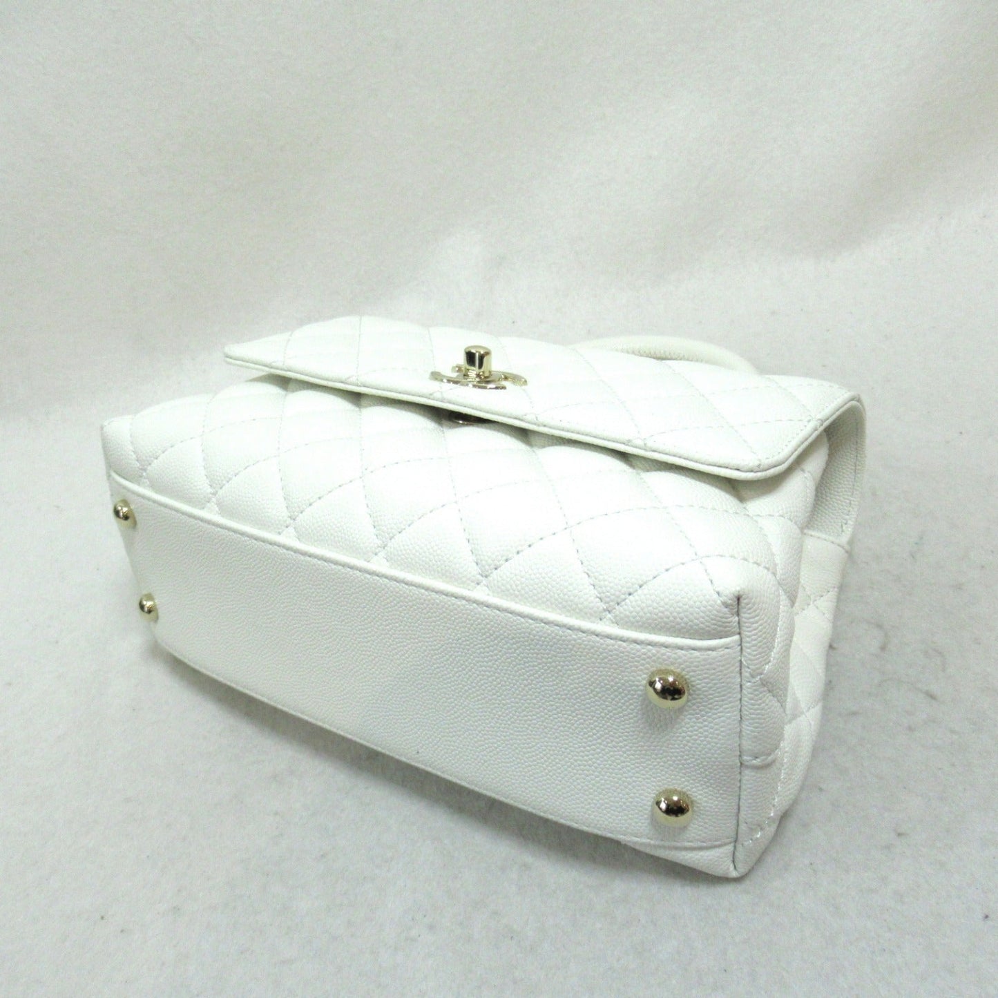 Chanel Coco Handle Matrasse 2w Shoulder Bag 2way Shoulder Bag Caviar S White A92990