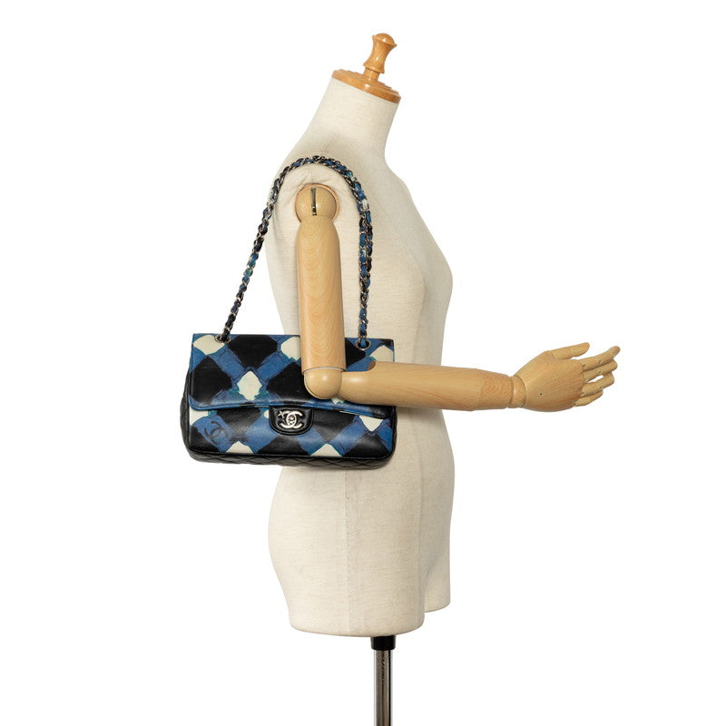 Chanel Yale Chain Matrasse Chain Shoulder Bag Black Blue Multicolor CHANEL