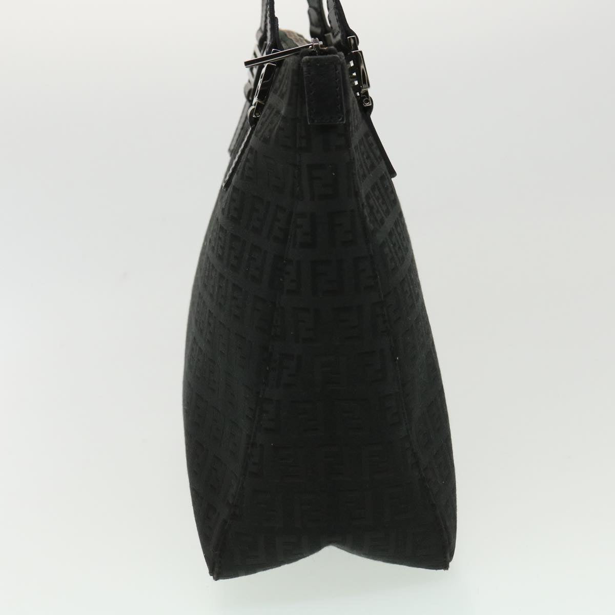 FENDI Zucchino Canvas Hand Bag Black ac1348