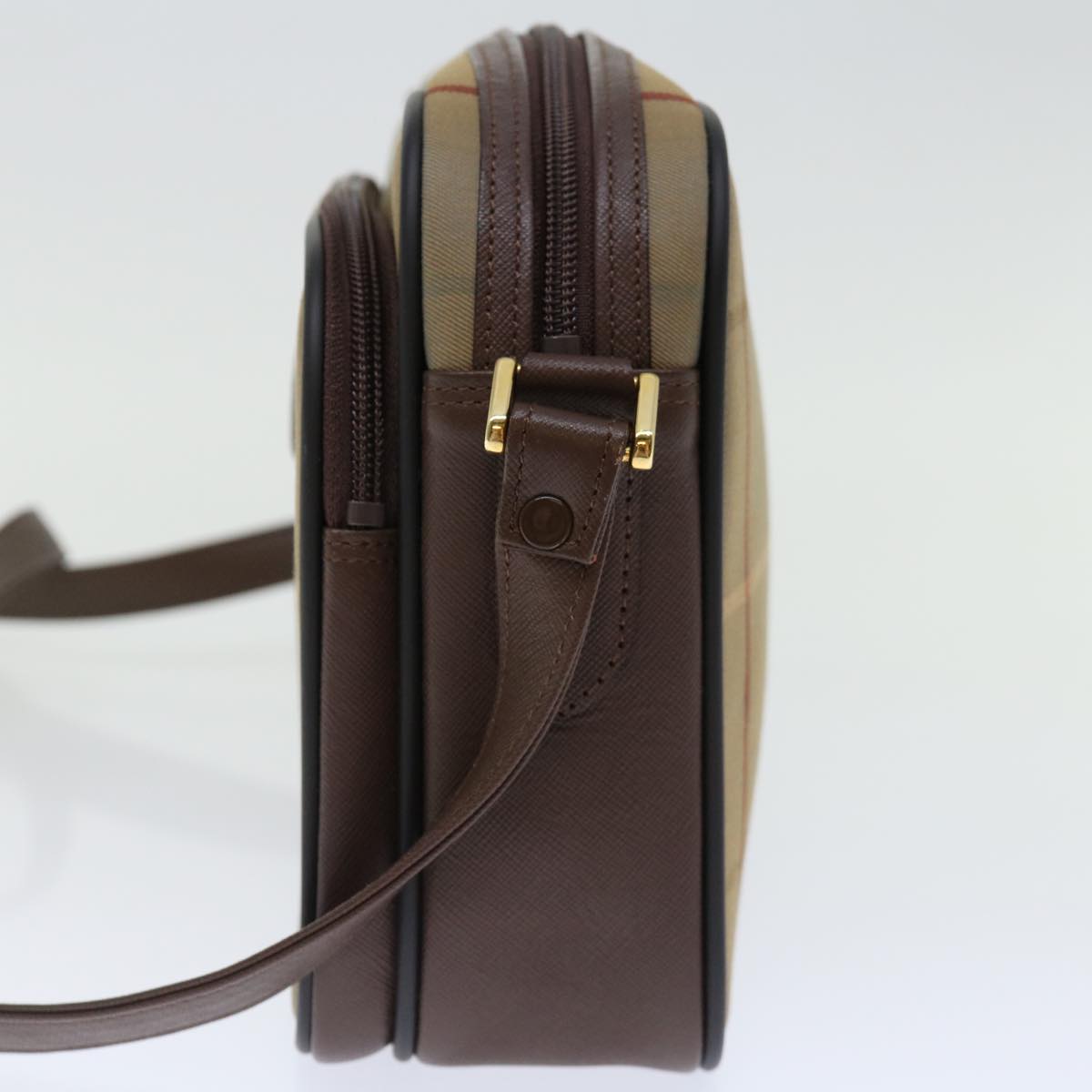 BURBERRYSs Nova Check Shoulder Bag Canvas Beige Auth ac2880