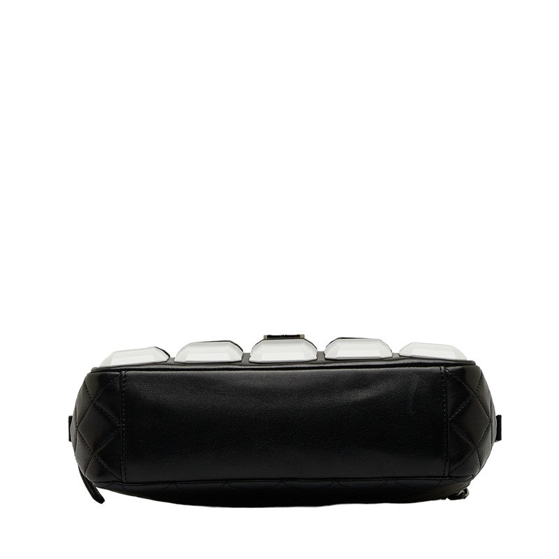Chanel Matrace On Board ping Pop Art Chain houlder Bag Black White CHANEL