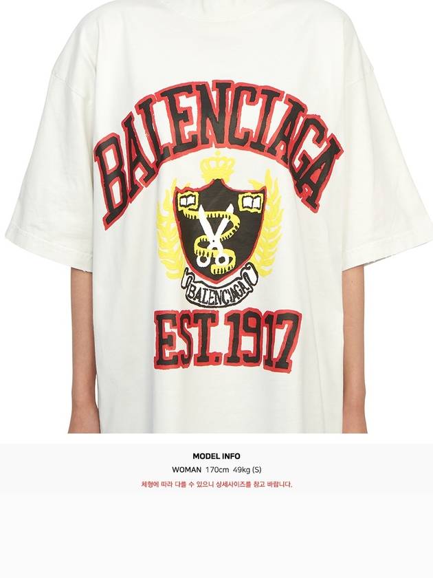 Luxury Balenciaga DIY College Medium Fit Short Sleeve T-Shirt White