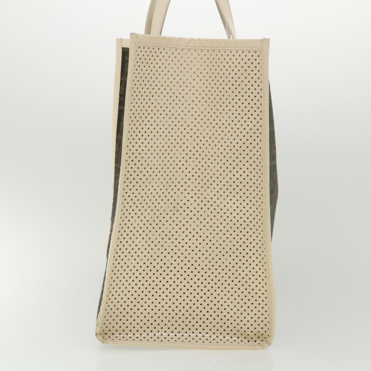 FENDI Zucca Canvas punching Tote Bag Brown Auth