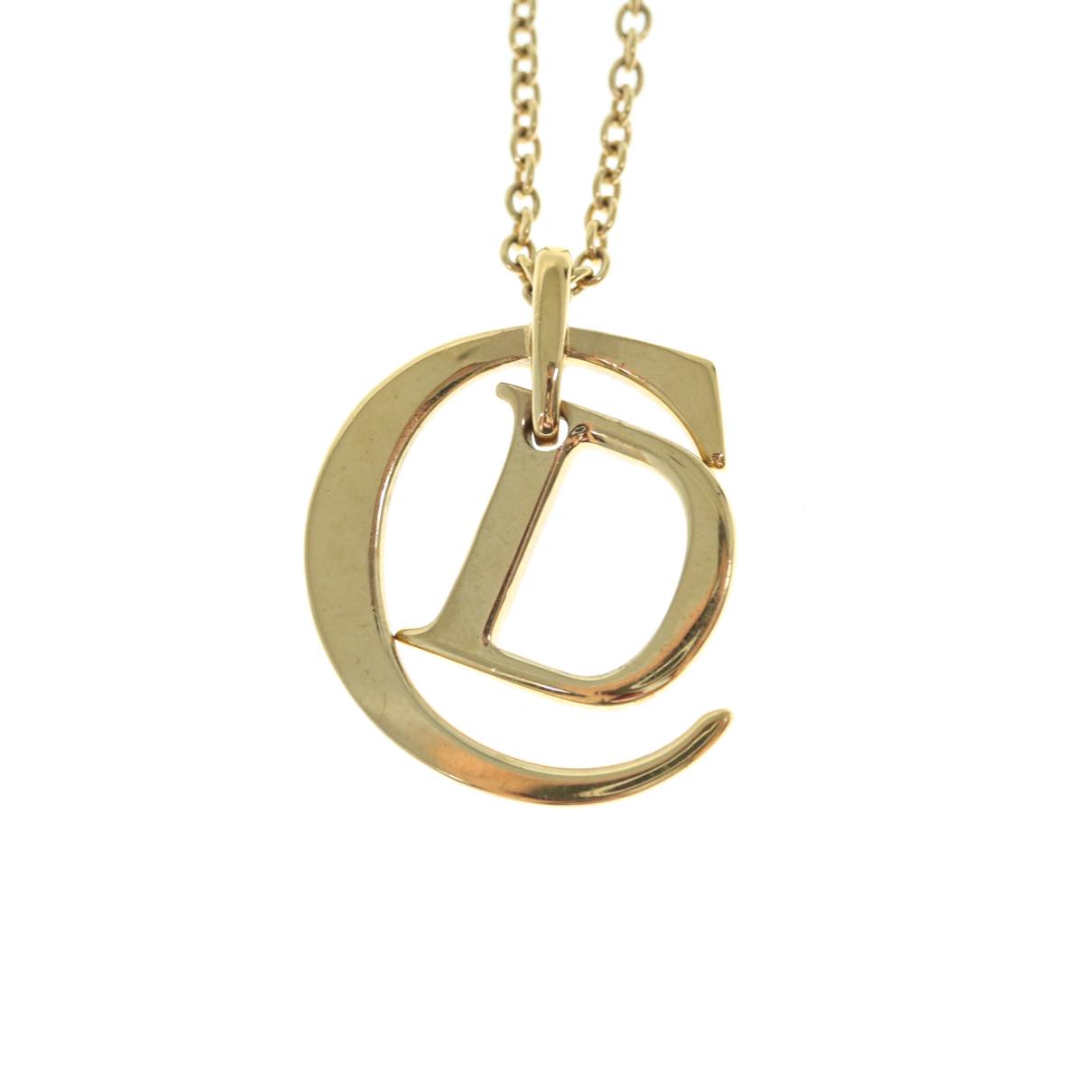CHRISTIAN DIOR Necklace metal Gold Auth am5525