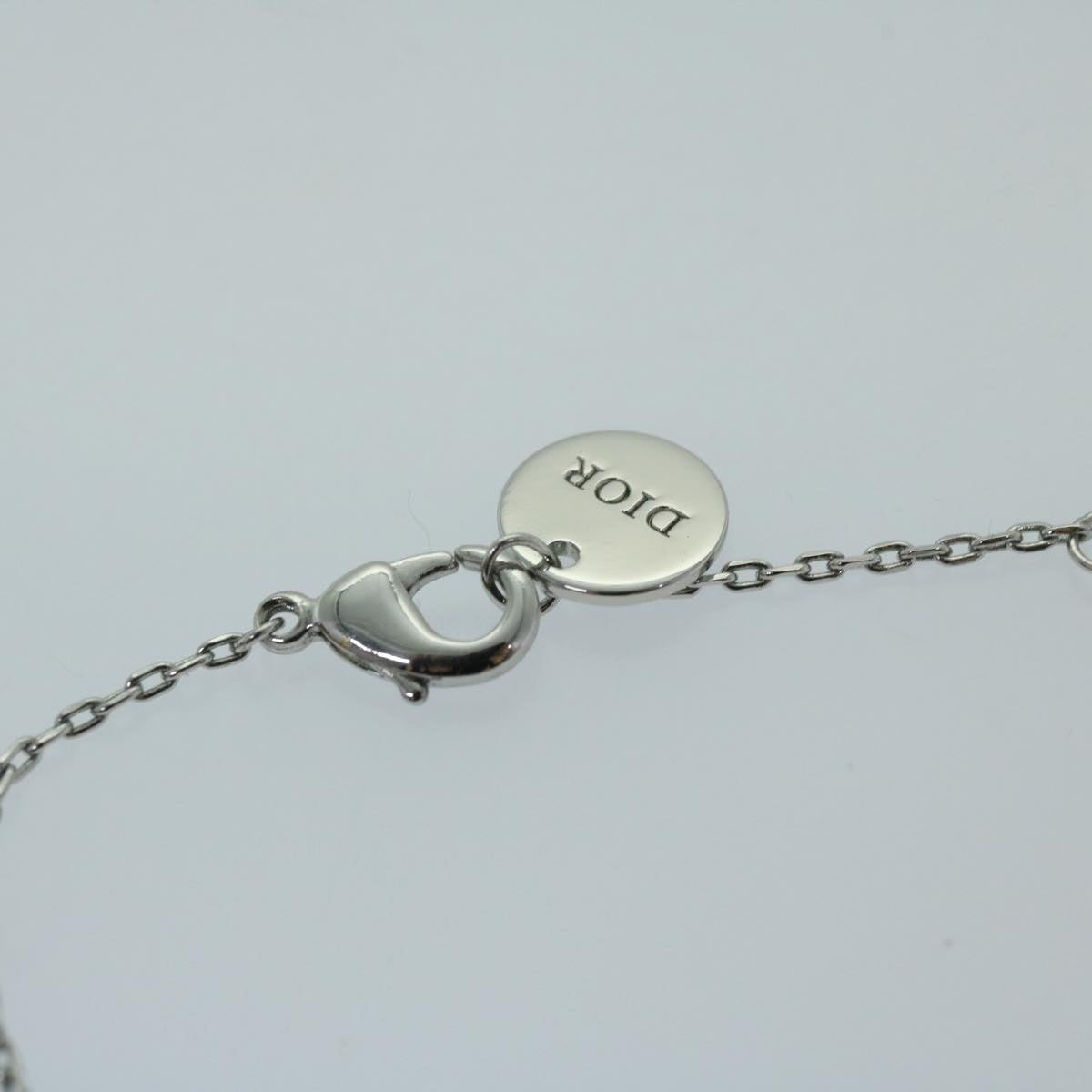 CHRISTIAN DIOR Necklace metal Silver Auth am5919