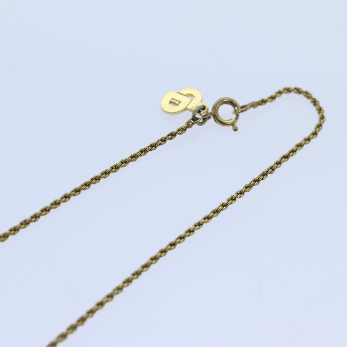 CHRISTIAN DIOR Necklace metal Gold Auth am6075