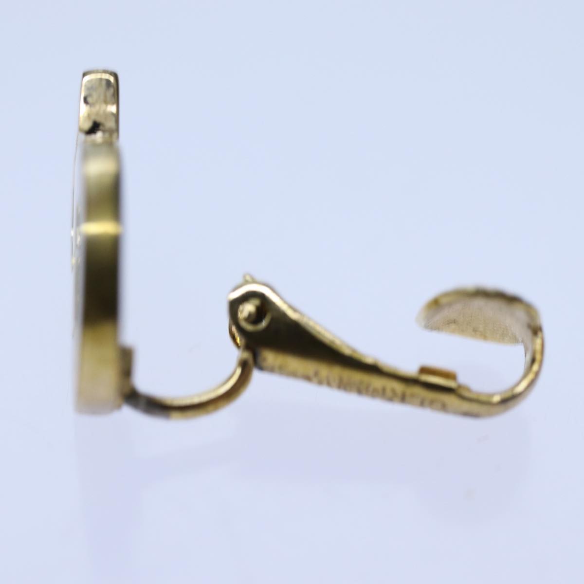 CHRISTIAN DIOR Earring Gold Auth am6078