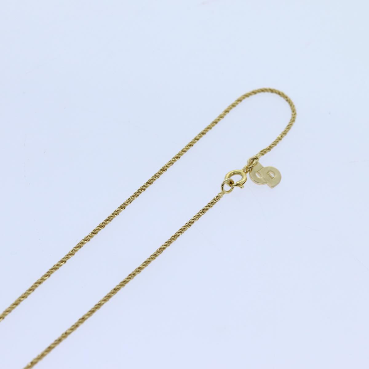 CHRISTIAN DIOR Earring Necklace Set Gold Auth am6081