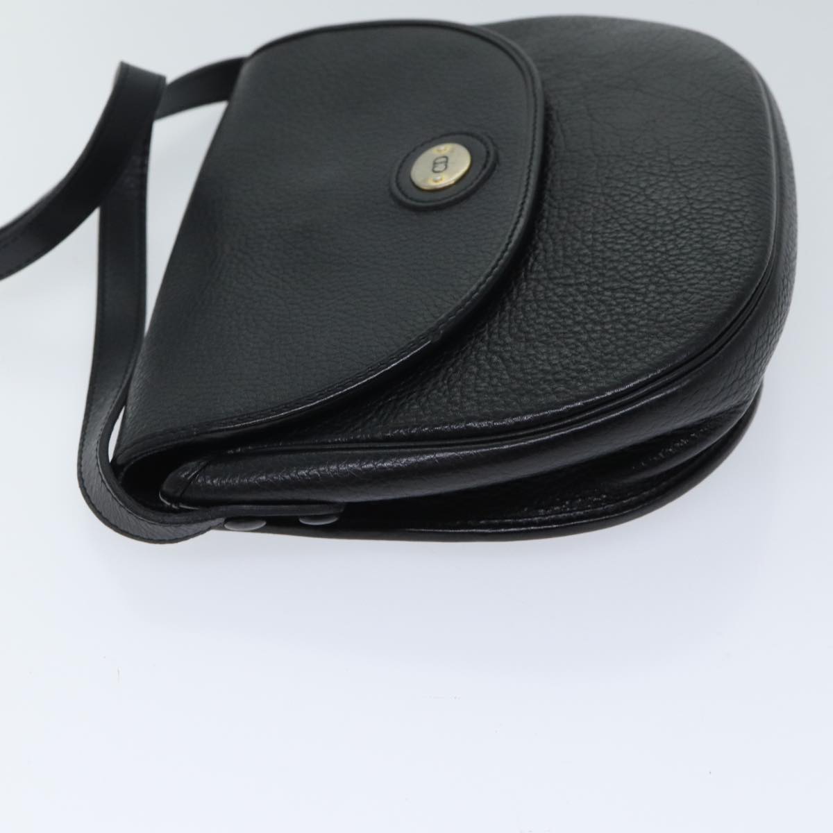 CHRISTIAN DIOR Shoulder Bag Leather Black Auth ar11733