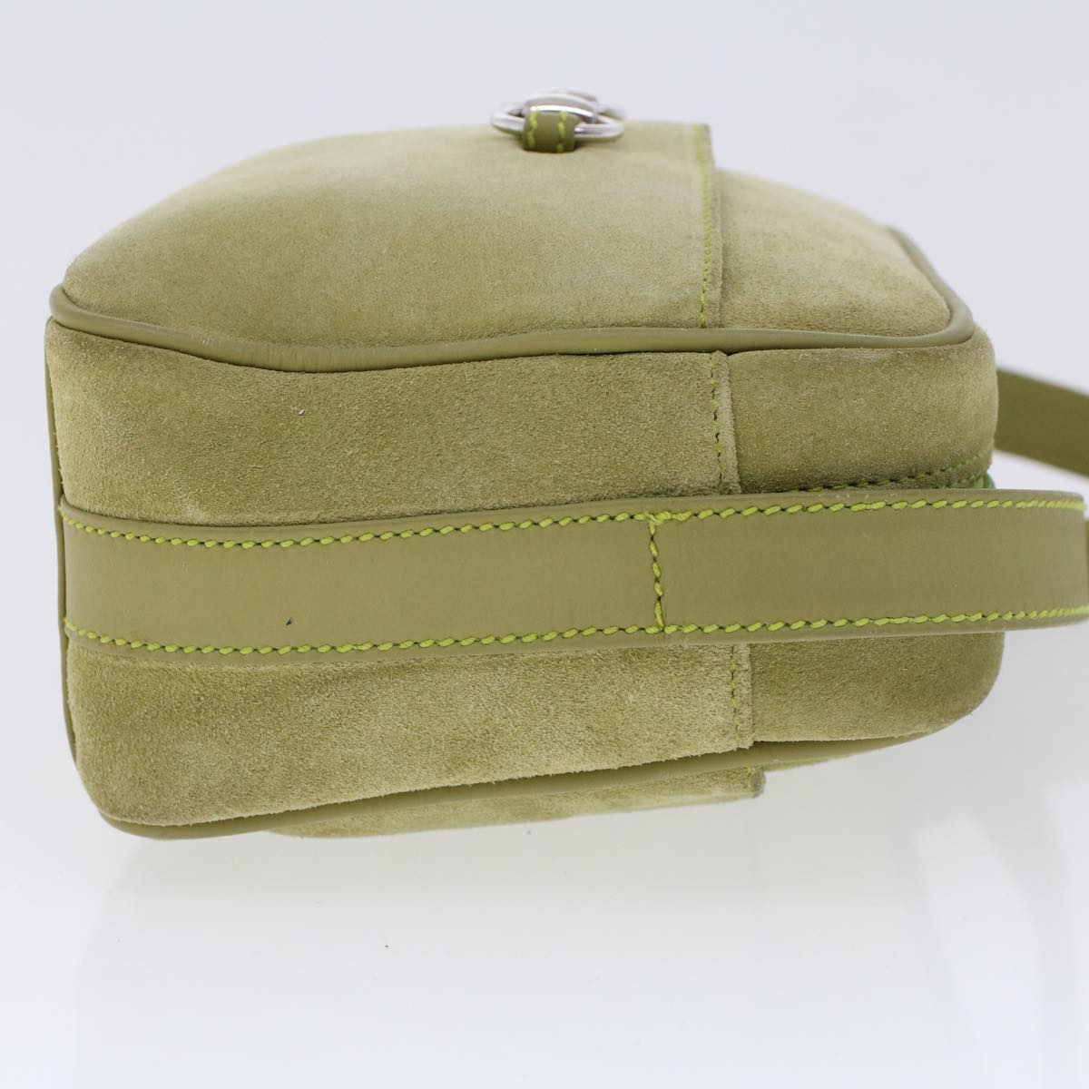 GUCCI Shoulder Bag Suede Green 00734440221 ar9684B