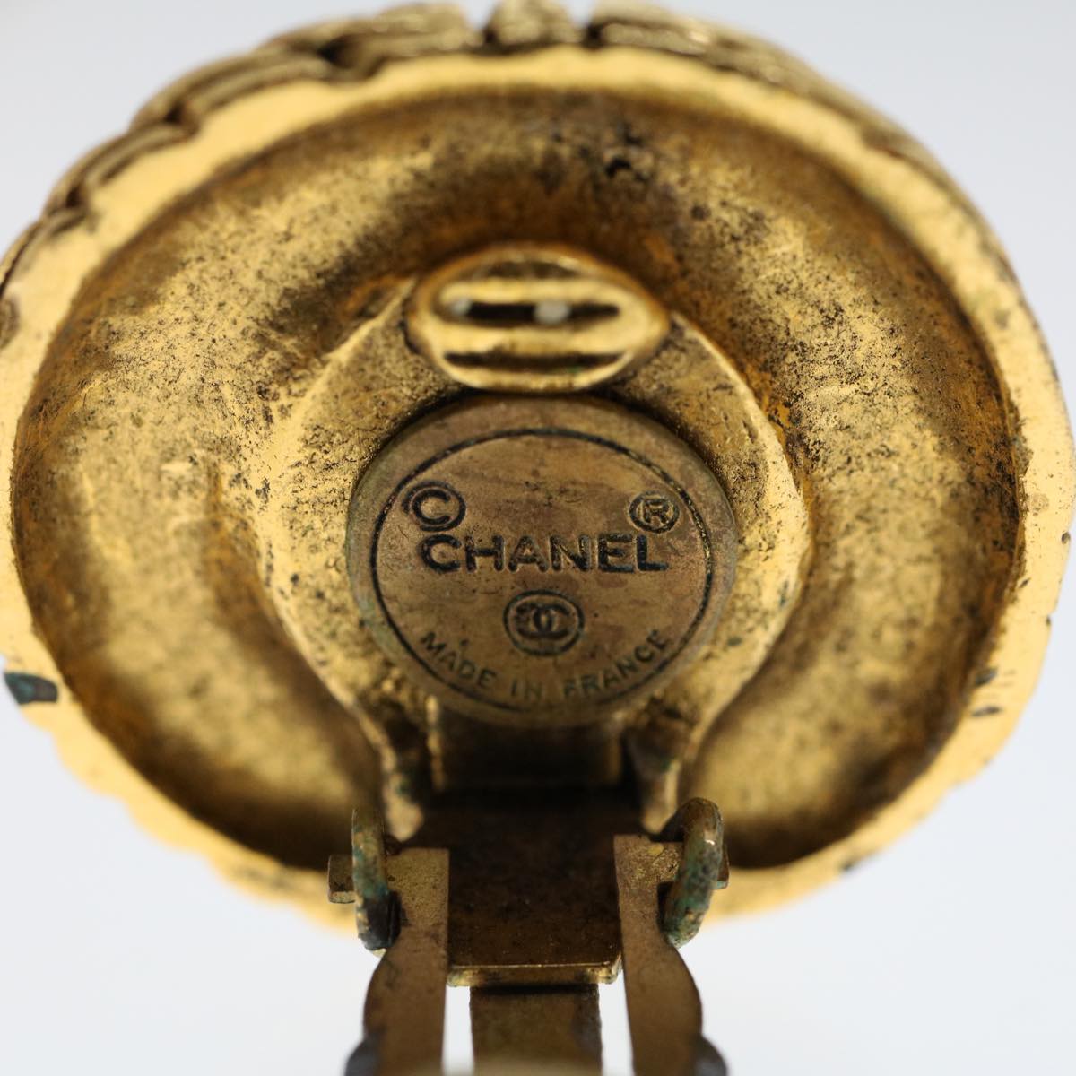 Top Quality Chanel Earring Gold Tone CC Auth ar9887B
