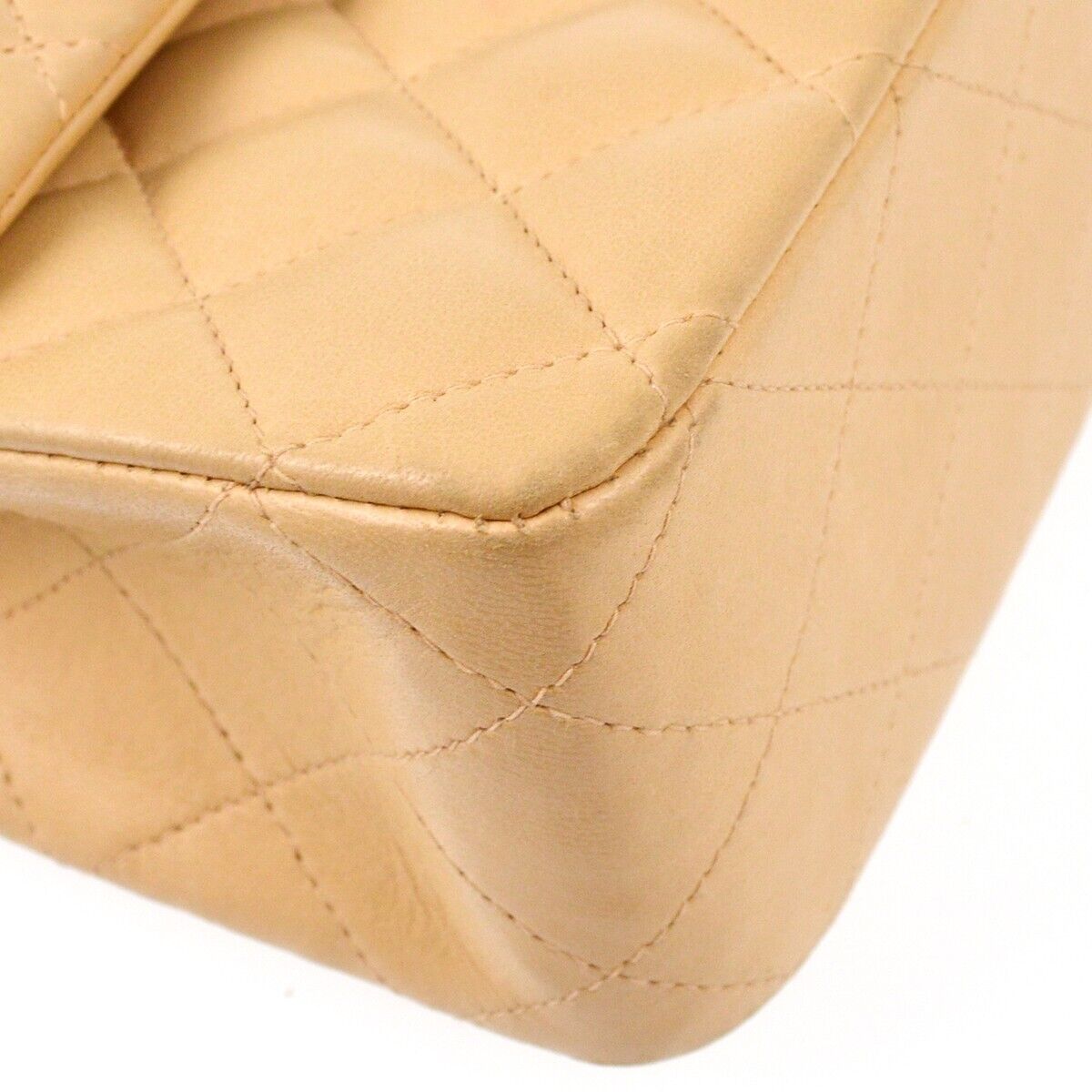 Chanel Beige Lambskin Medium Classic
