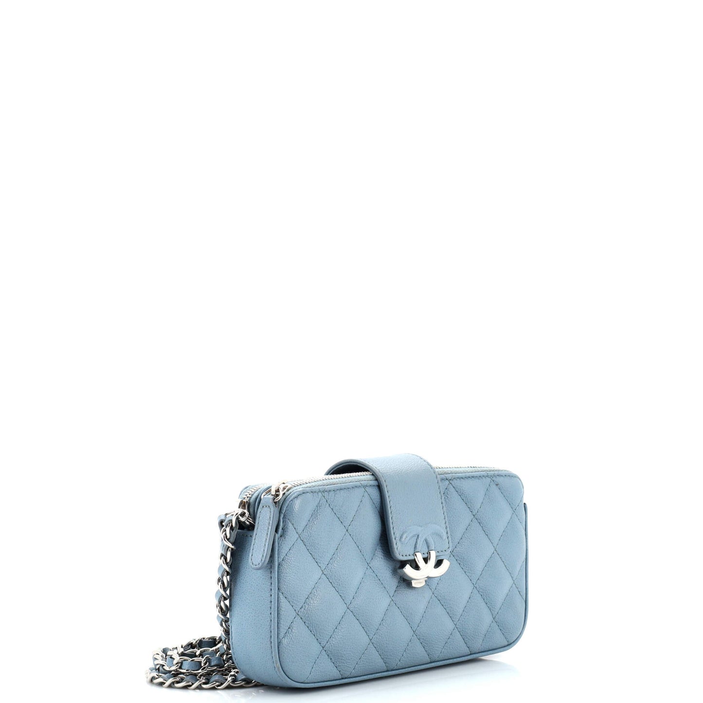 Chanel Cc Box Double Zip Clutch With