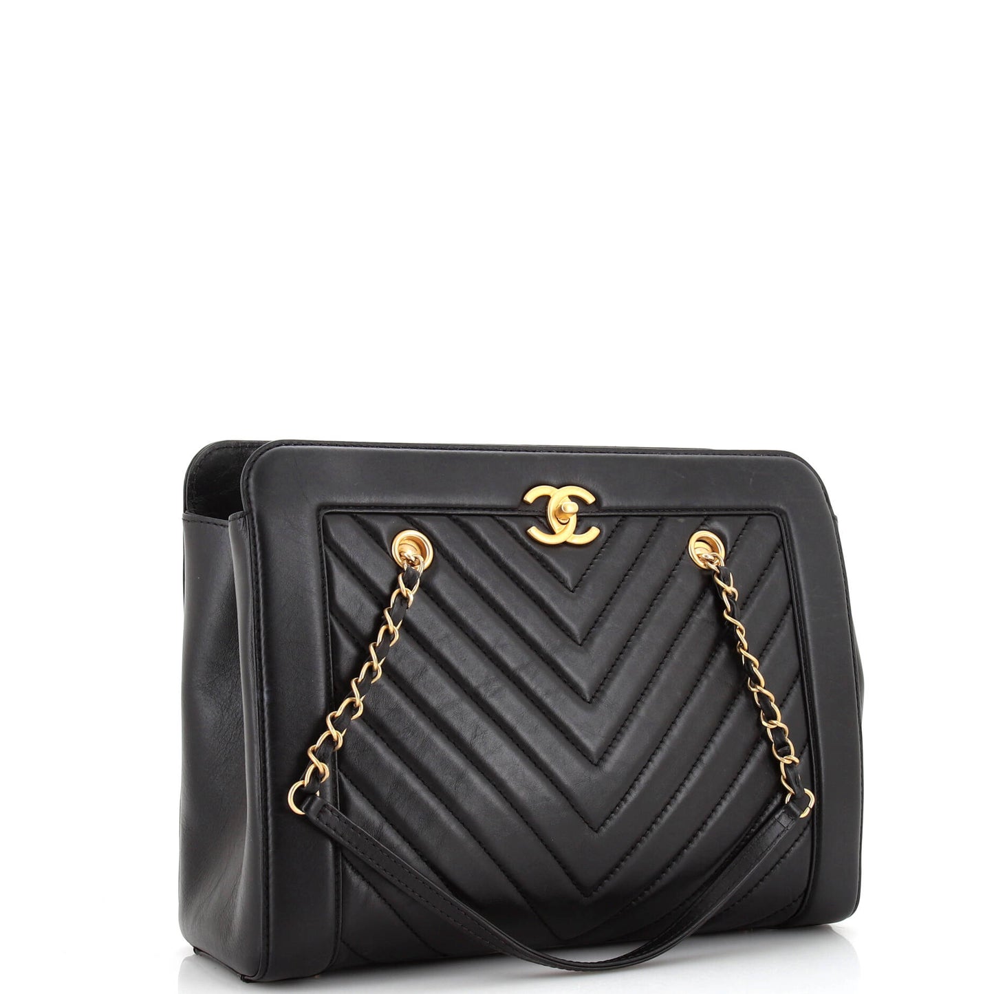 Chanel Cc Chain Shopping Tote Chevron