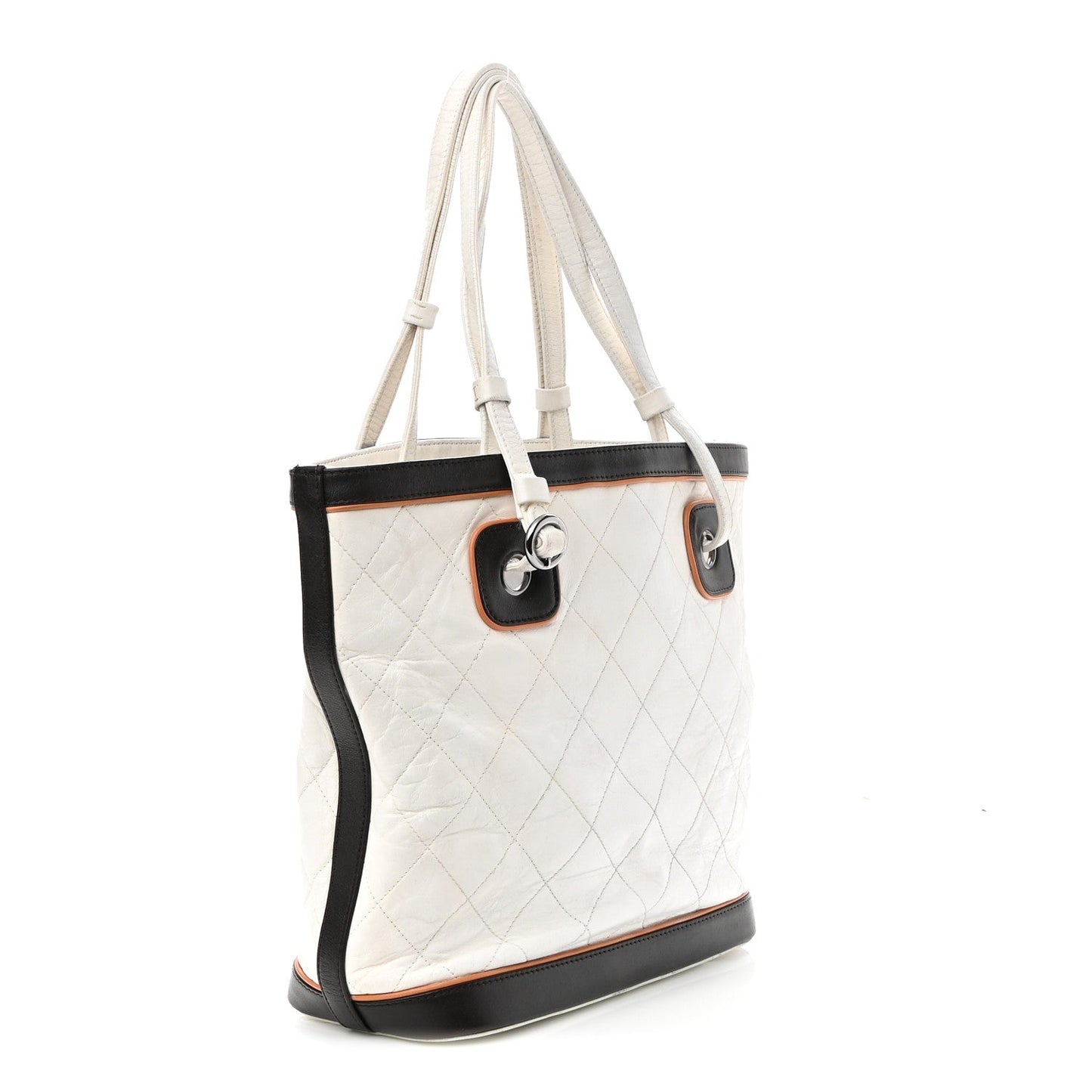 Chanel Lambskin Quilted Cc Charm Tote