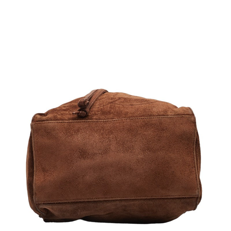 Chanel Coco Close Chain Shoulder Bag Brown Suede Chanel