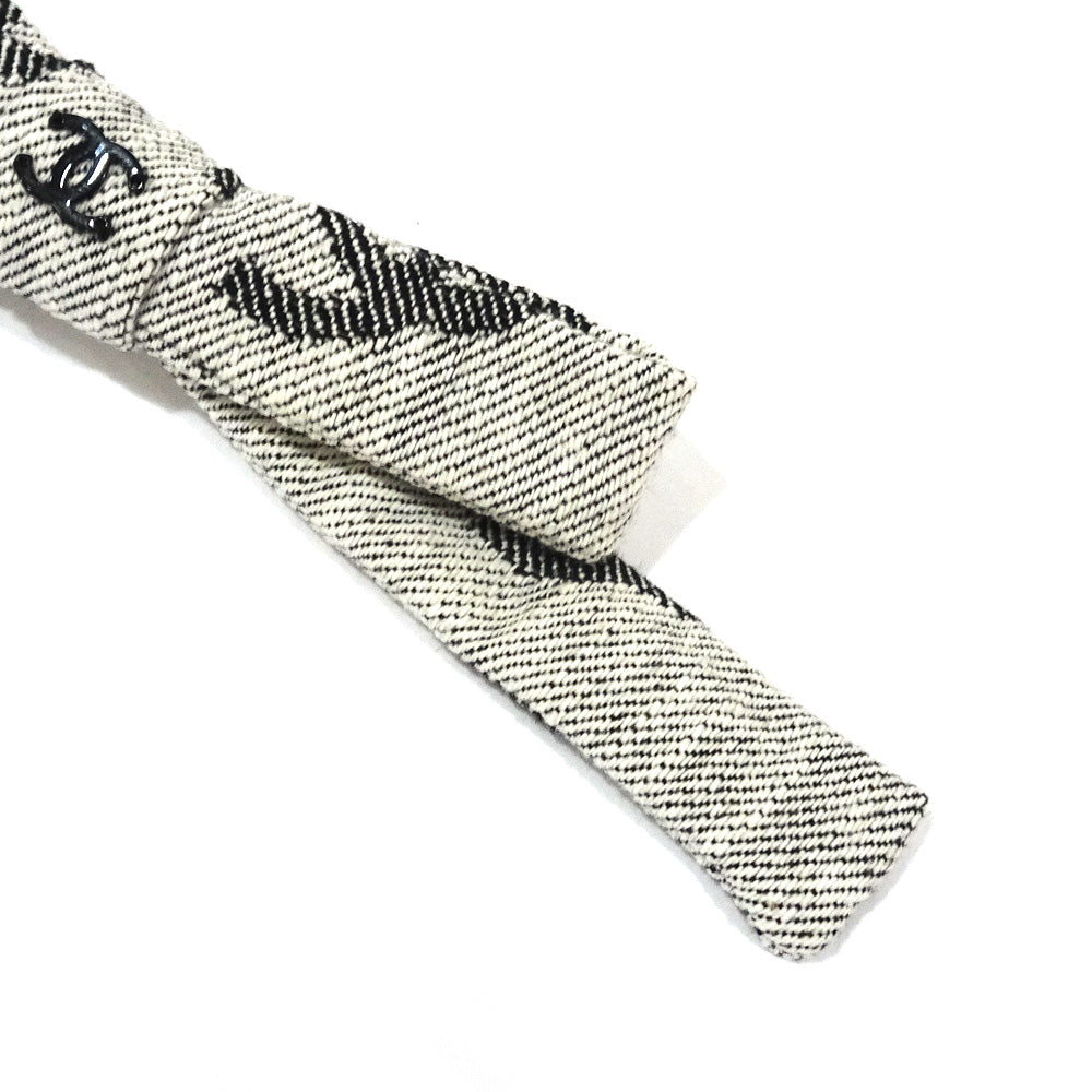 Chanel Baretta Ribbon Grey 22S Cotton Metal 2022 Small