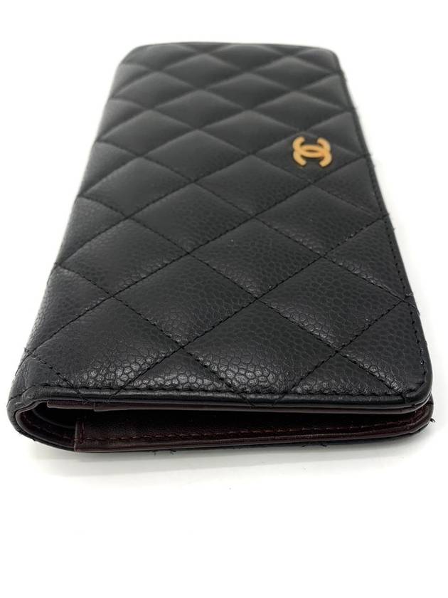Caviar gold logo long wallet Chanel