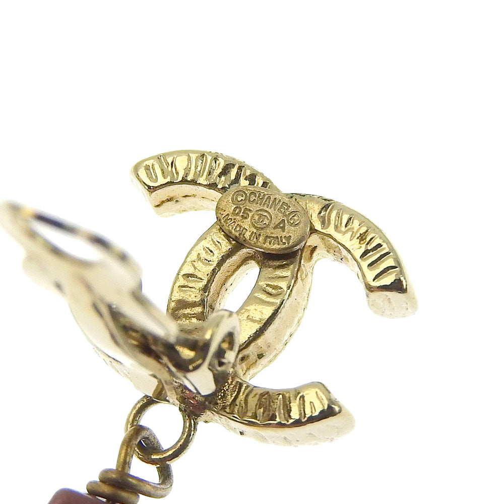 【Suale OFF】 CHANEL Chanel Coco Asymmetry Metal Made Color Stone Pink 05A Earring 【Supersale】 A Ranked Cocomark Earring
