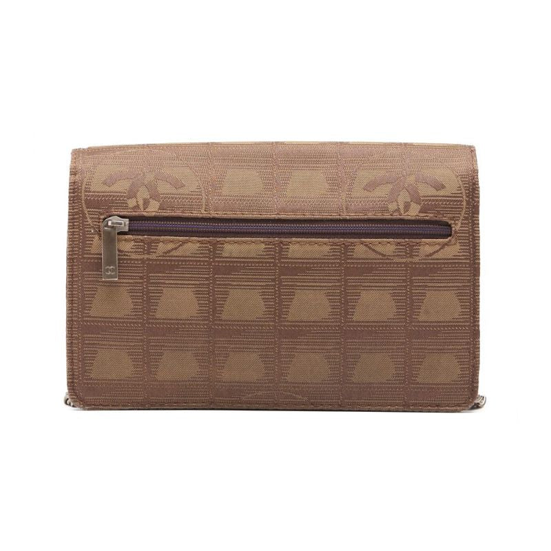 CHANEL label chain wallet ram s x canvas brown (silver g) shoulder bag mini shoulder bag ladies bag ladies bag hybrid 【 Ship】 handbags