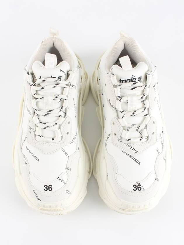 Luxury Balenciaga Triple S Multi Logo White 36 230