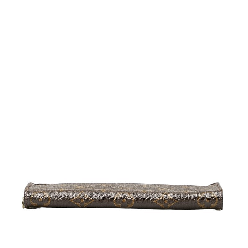 Louis Vuitton Monograms Portemoney Long Wallet Round Fassner M61727 Brown PVC Leather Louis Vuitton