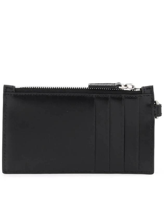Luxury Balenciaga Logo Print Neck Strap Card Wallet Black