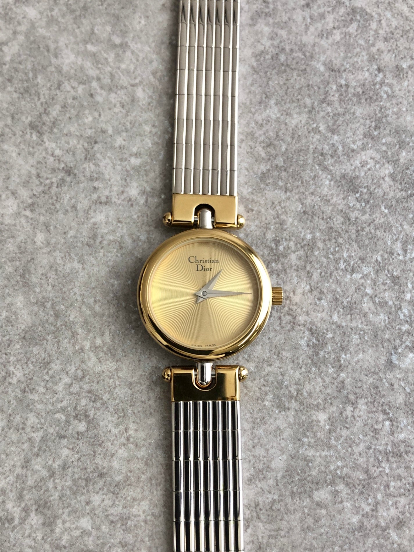Christian Dior Quartz Watch Silver×Gold 3025 Vintage mw5525