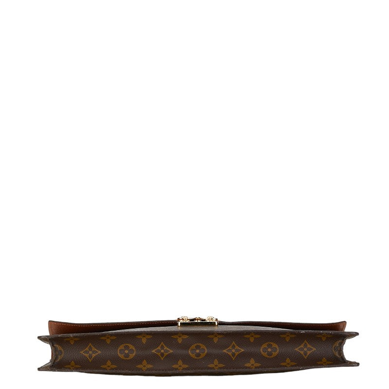 Louis Vuitton Monogram Porte Document Senator Business Bag Backpack M53335 Brown PVC Leather Mens LOUIS VUITTON