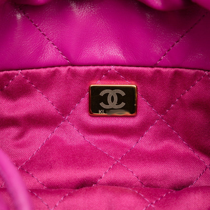 Chanel Matrasse Logo G Chain Tote Bag Shoulder Bag 2WAY Pink Leather CHANEL