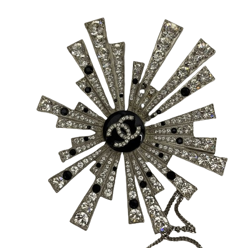 Top Quality Chanel New CC Comete Pendant 2005 Palladium Plated Strass Necklace