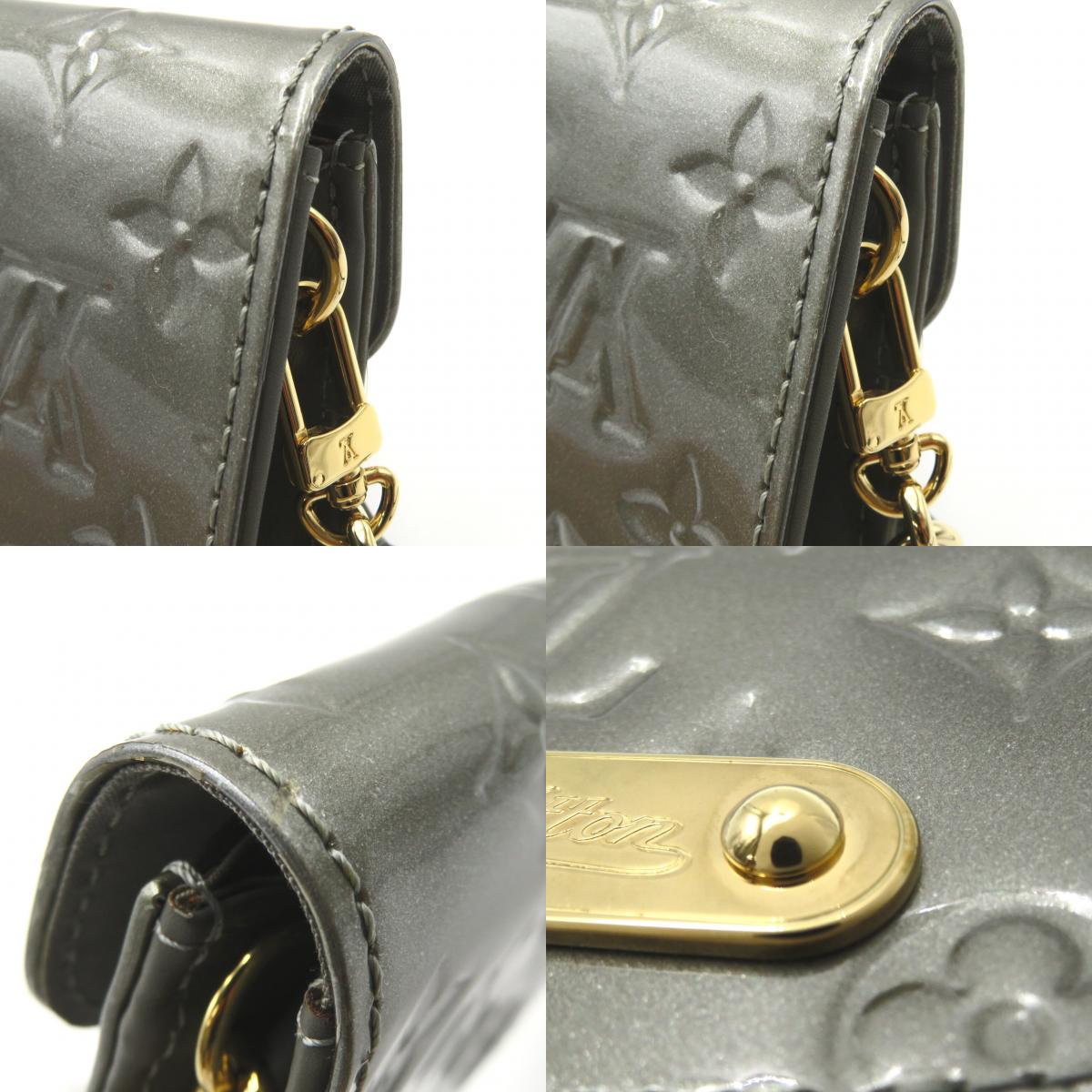 Louis Vuitton Sunset Blue Bird Shoulder Bag Patent Leather Vernis Grey M91625