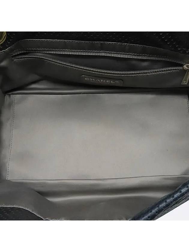 Cruise Collection Black Metallic Perforation Leather Gold Chain Shoulder Bag Chanel
