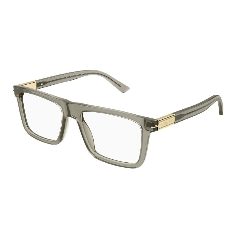 Gucci Eyeglasses Square Full Rim, Black Frame and Clear Demo Lenses Lens GG1504O005