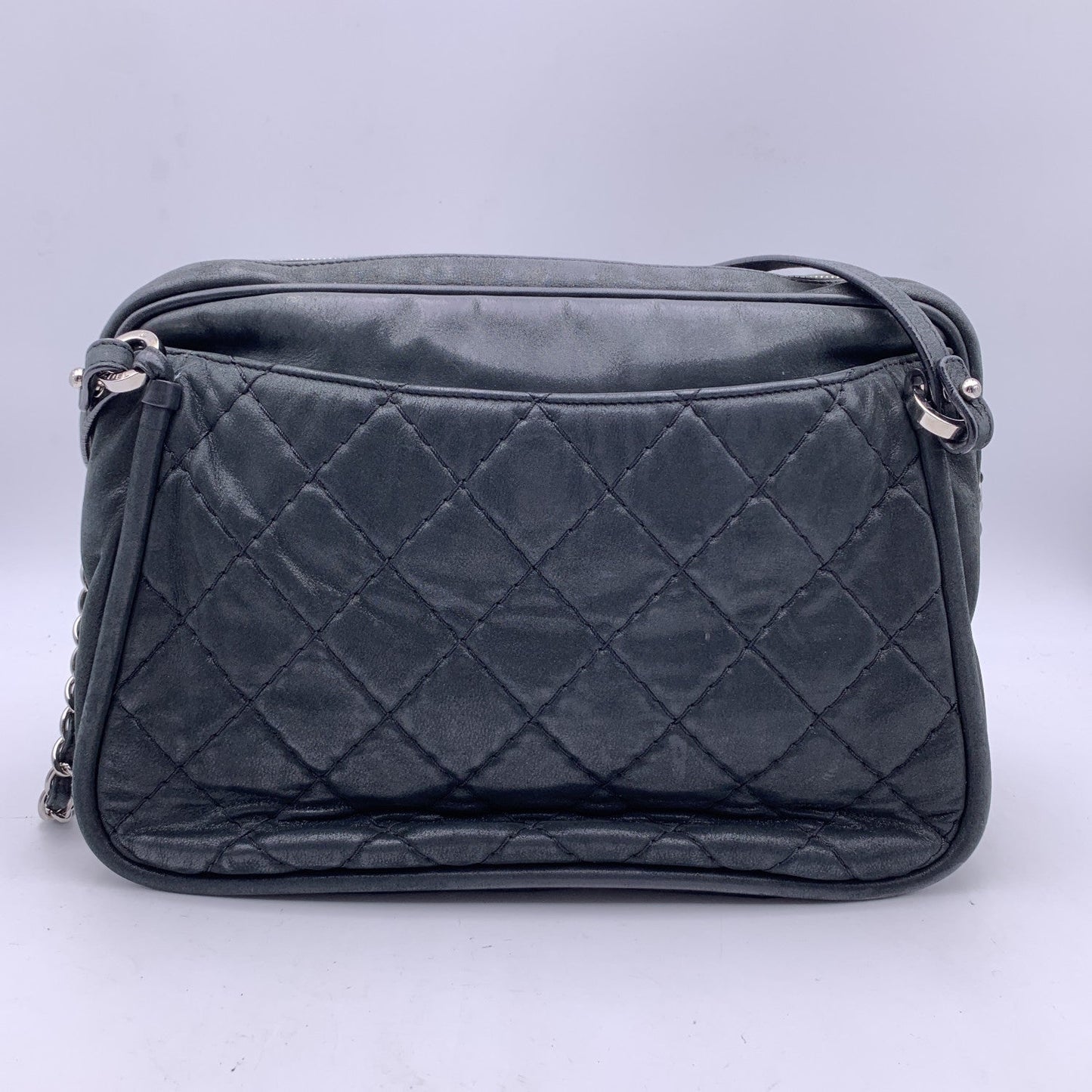 CHANEL Black Quilted Leather Relax Cc Tote Camera Shoulder Bag