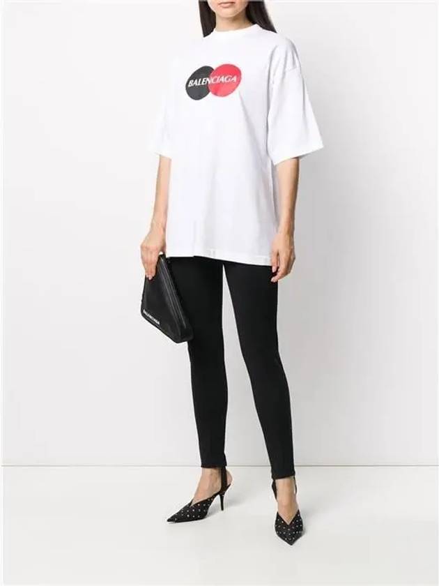 Luxury Balenciaga Logo Print Oversized Short Sleeve T-Shirt White