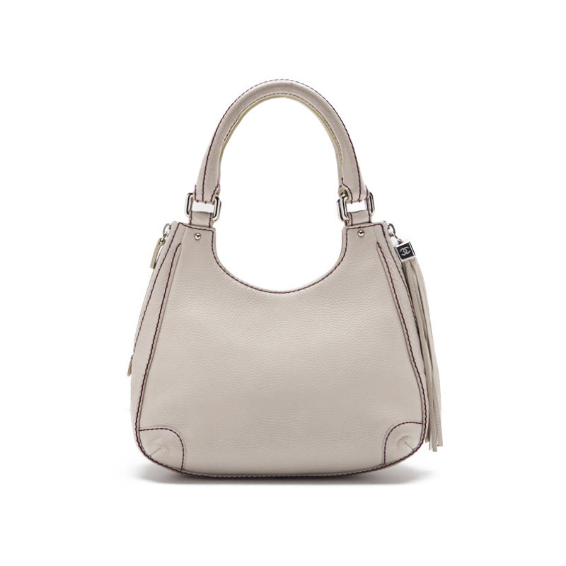CHANEL LEADER LOGO MARKING HANDBACK WITH FRINGE Ivory (Silver G) Shoulder Bag Mini shoulder bag bag Ladies bag Hybrid 【French】【 Ship】 Ladies online