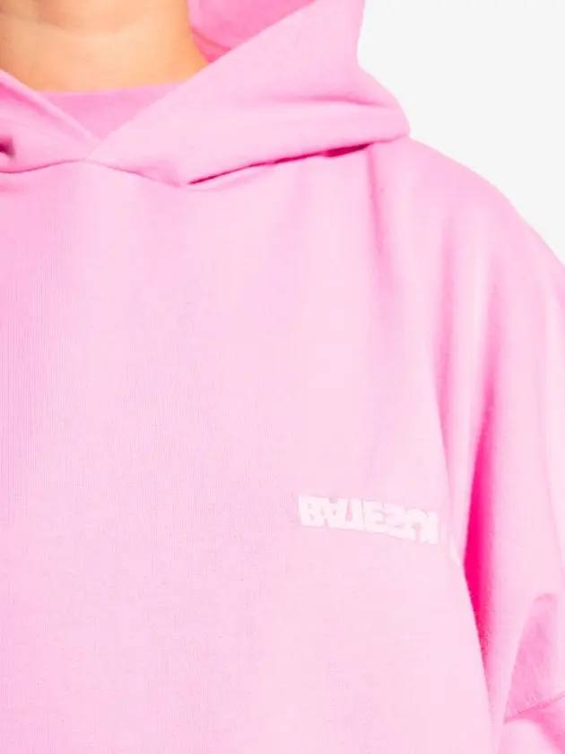 Luxury Balenciaga Logo Print Hoodie Pink