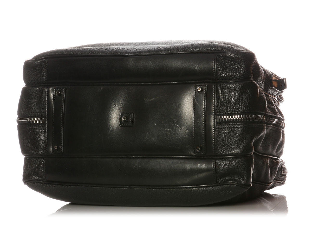 Burberry Black Leather Suitcase