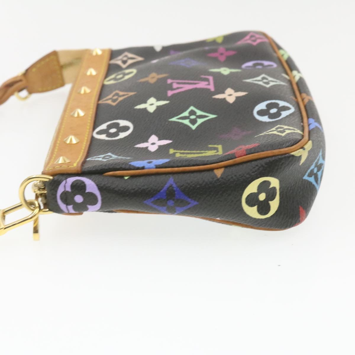 LOUIS VUITTON Monogram Multicolor Pochette Accessoires Pouch Black M92648 am298b