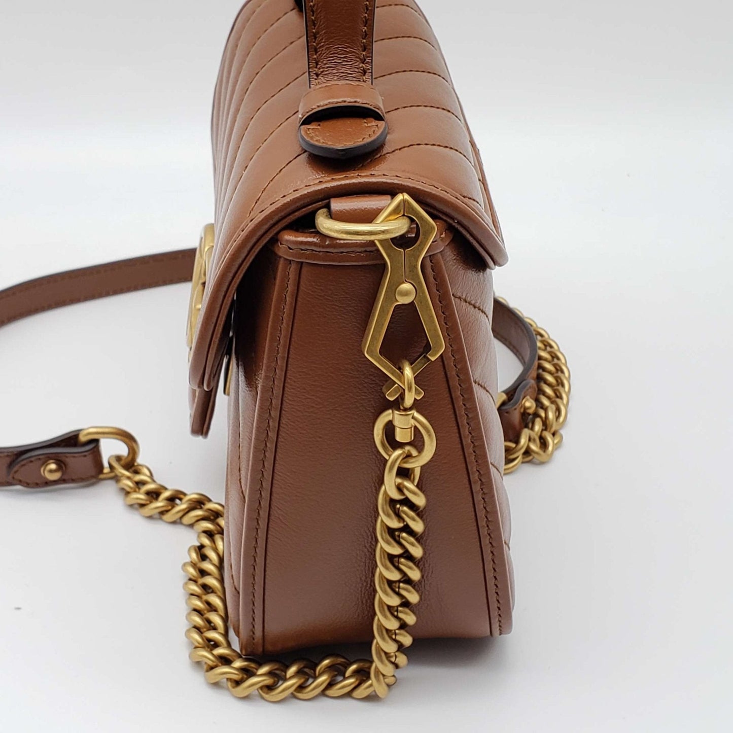Brand New Gucci GG Mini Top Handle Brown Shoulder Bag