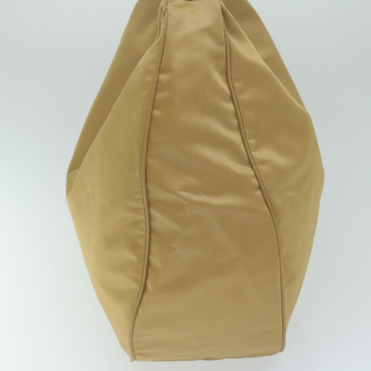 CHRISTIAN DIOR Shoulder Bag Nylon Beige Auth bs10499