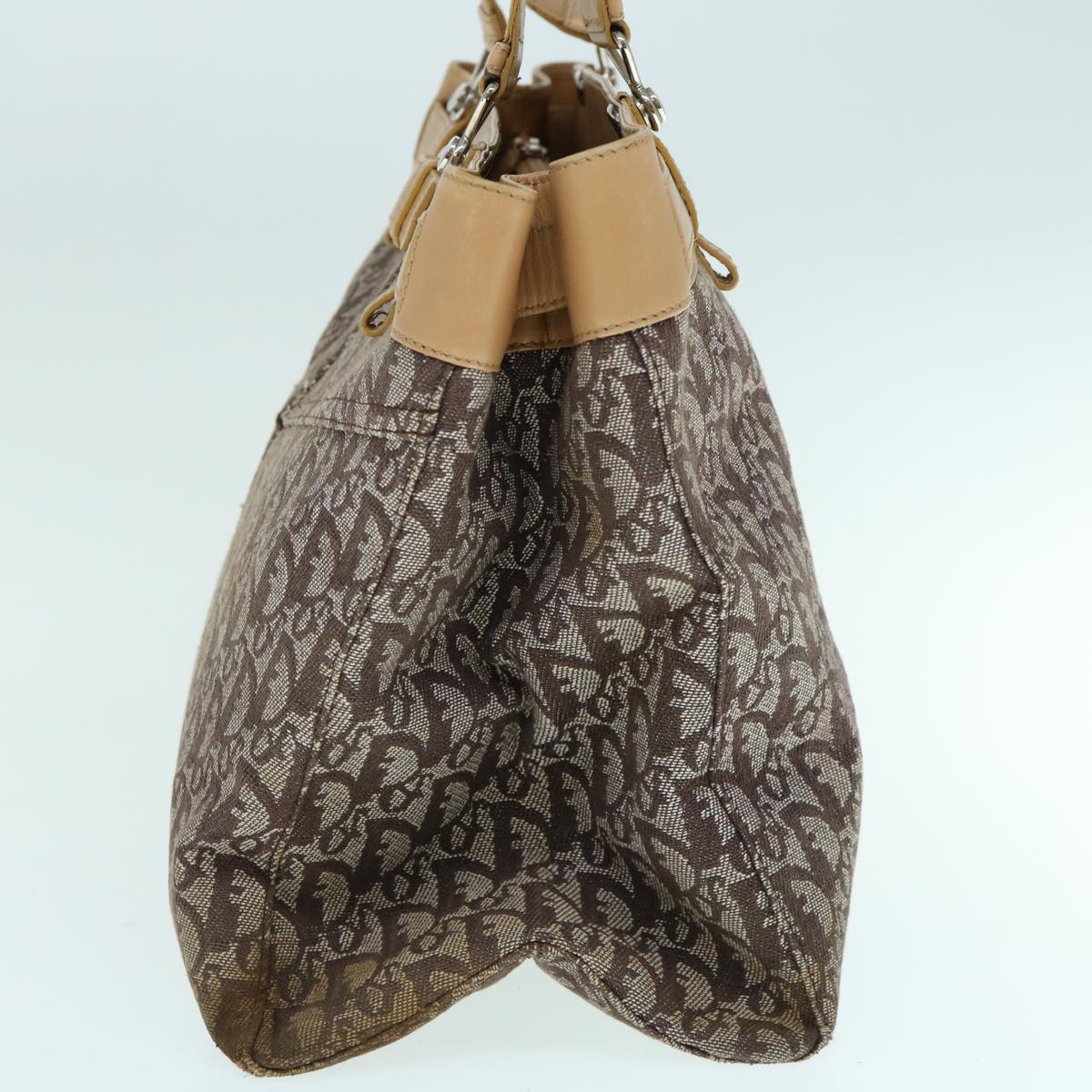 CHRISTIAN DIOR Trotter Canvas Tote Bag Brown Auth bs11002