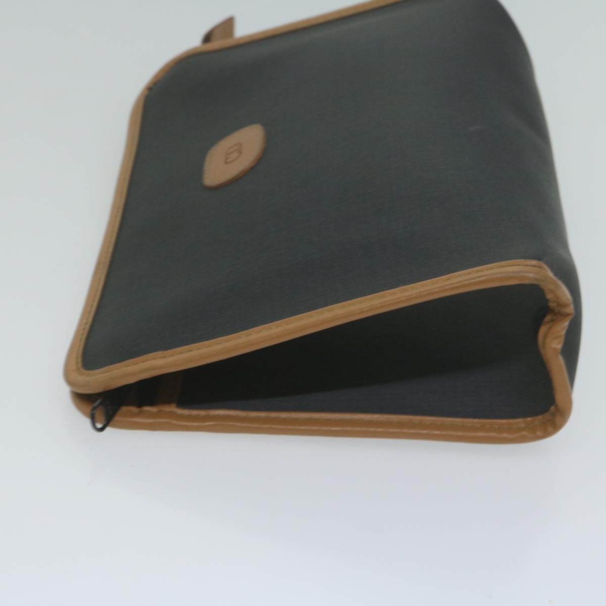 CHRISTIAN DIOR Clutch Bag PVC Canvas Black Auth bs11617
