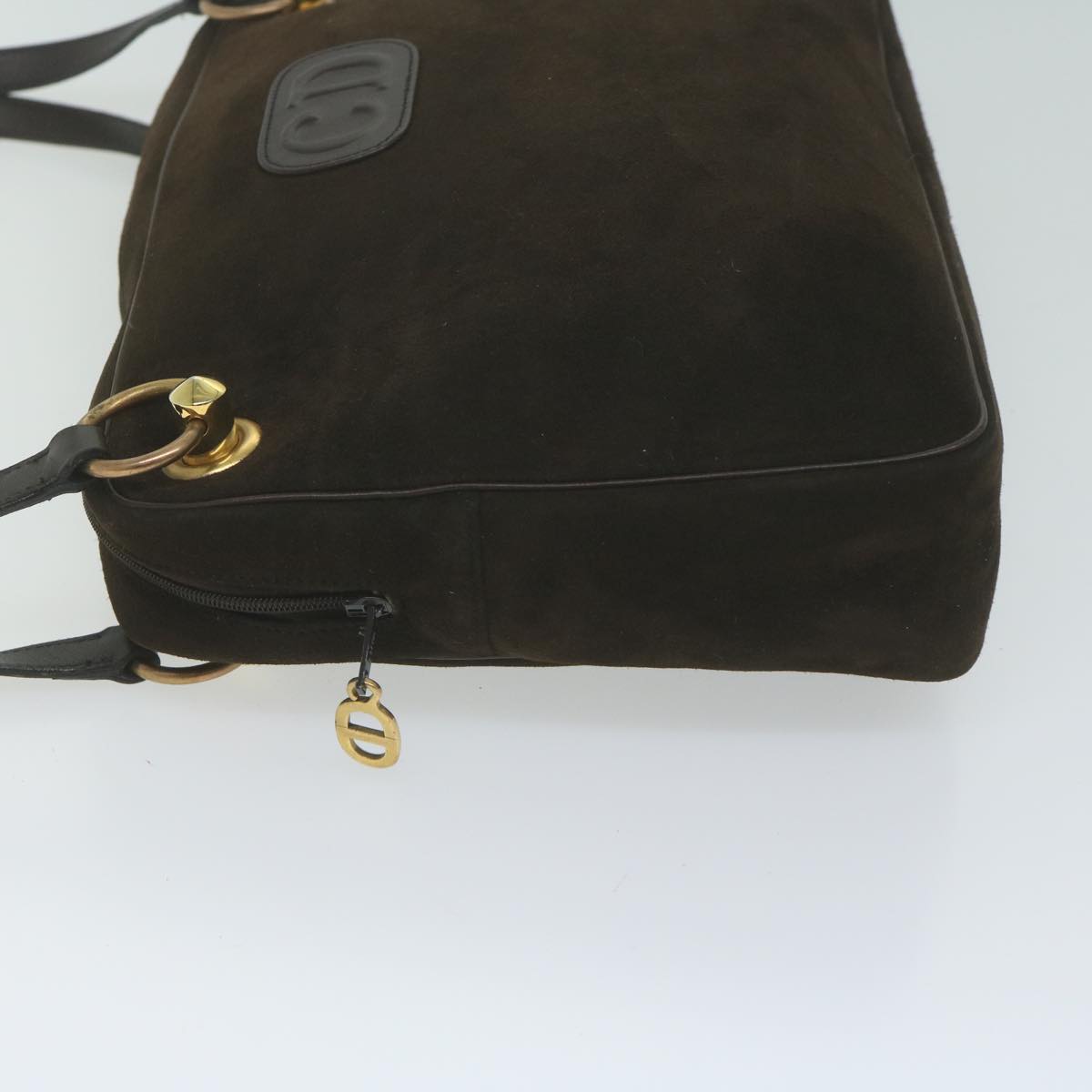 CHRISTIAN DIOR Shoulder Bag Suede Brown Auth bs11631