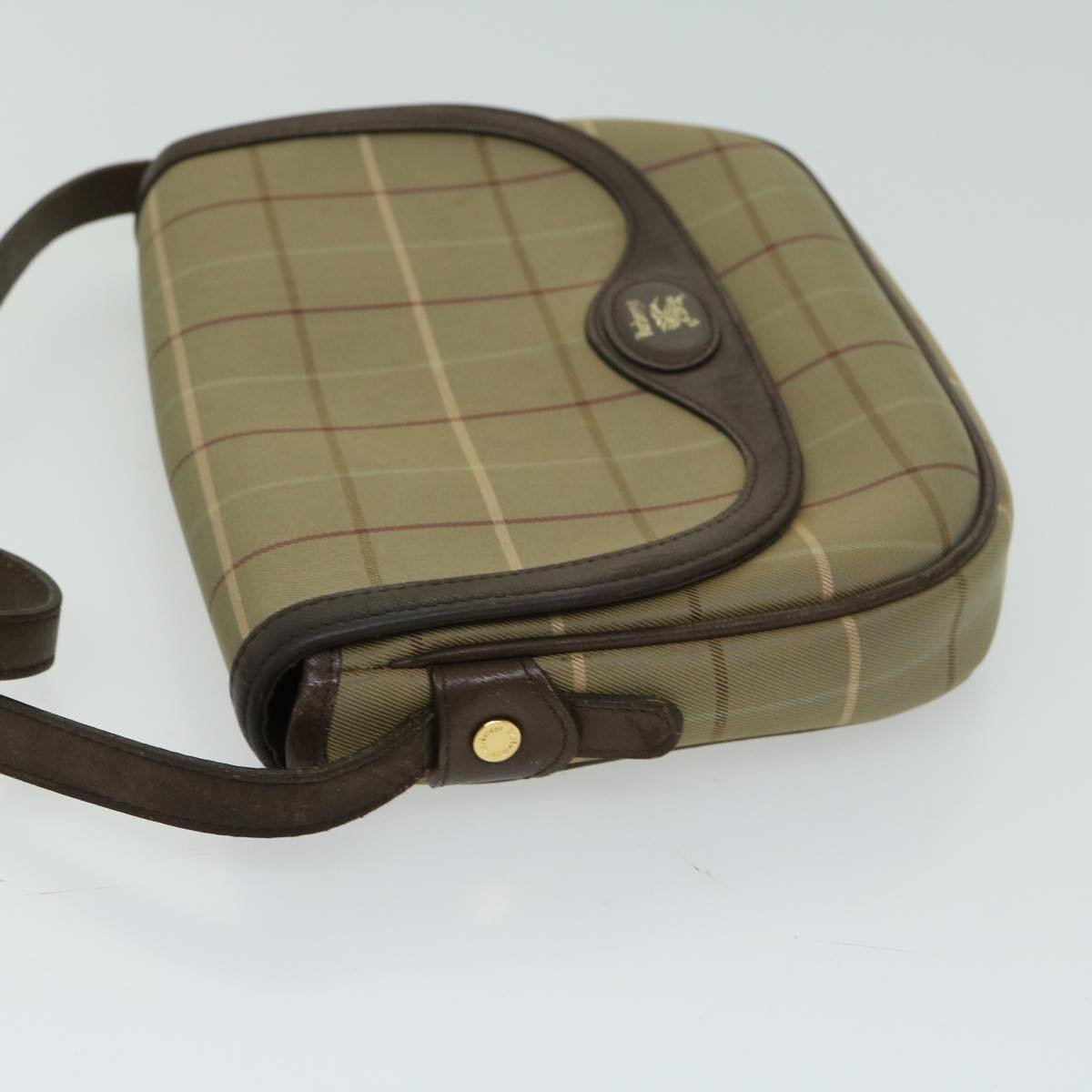 BURBERRYSs Nova Check Shoulder Bag Canvas Beige Auth bs12210