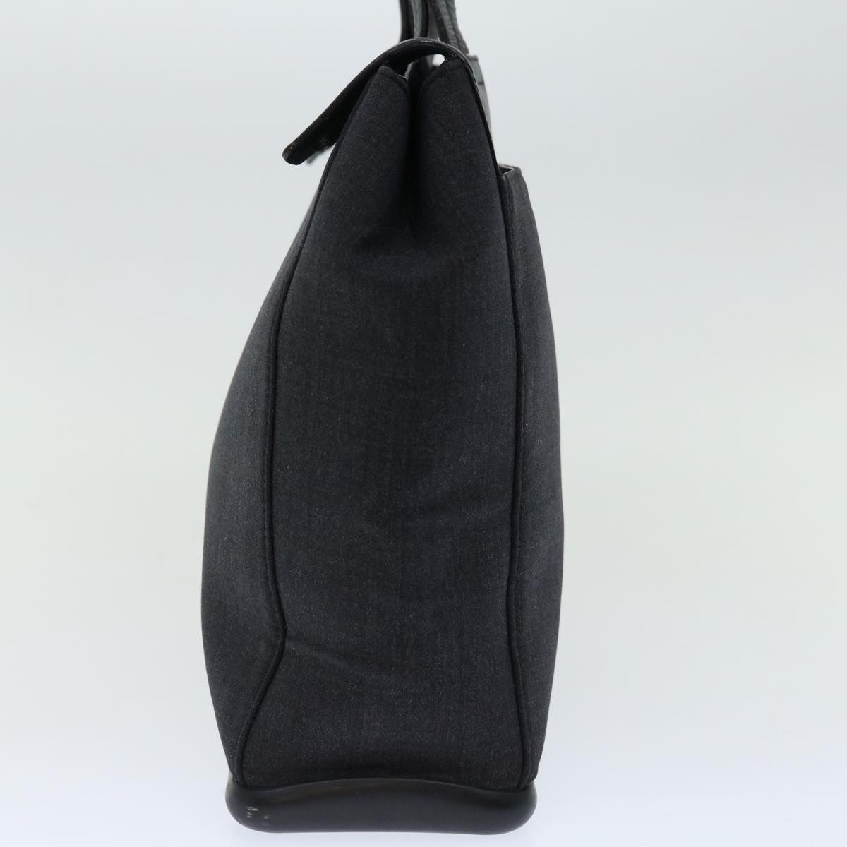PRADA Tote Bag Canvas Black Auth bs12519
